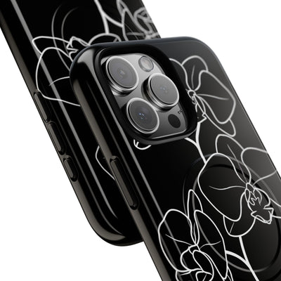 Black Tough 2.0 Magsafe Phone Case for iPhone - Noir Alabaster Orchid