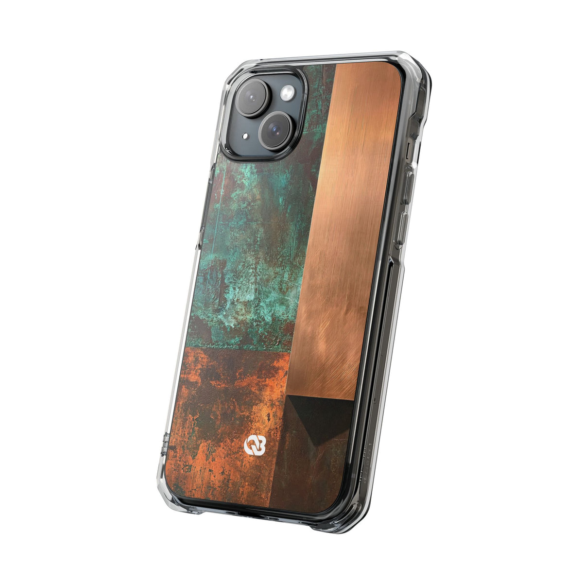 Oxidized Copper Patina · Clear Impact Magnetic Phone Case for iPhone ·  Green