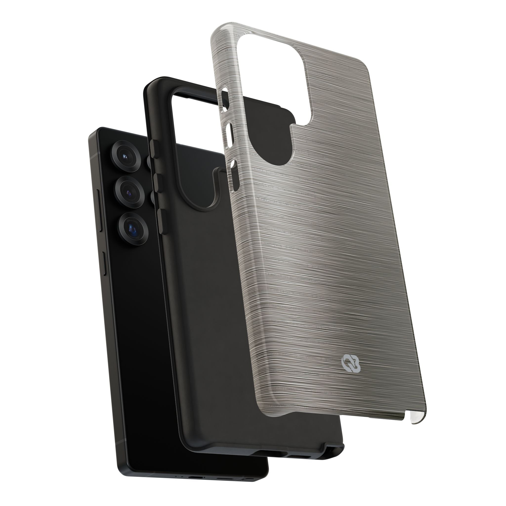 Grey Tough Phone Case for Samsung - Brushed Industrial Steel