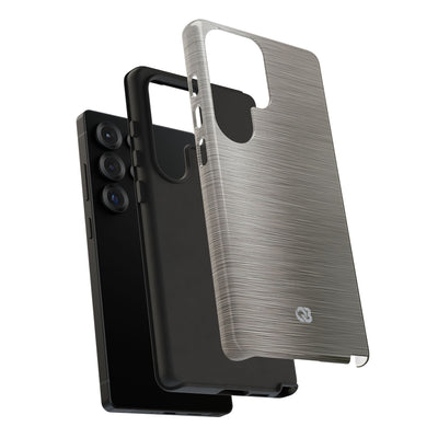 Grey Tough Phone Case for Samsung - Brushed Industrial Steel