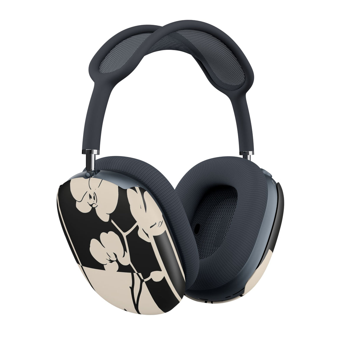 Geometric Orchid Bloom · Hard Case for AirPods Max · Black