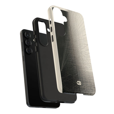 Beige Tough Phone Case for Samsung - Brutalist Graphite Grid