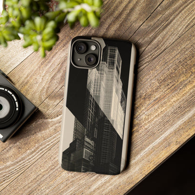 Beige Tough Phone Case for iPhone - Monolith Urban Grid