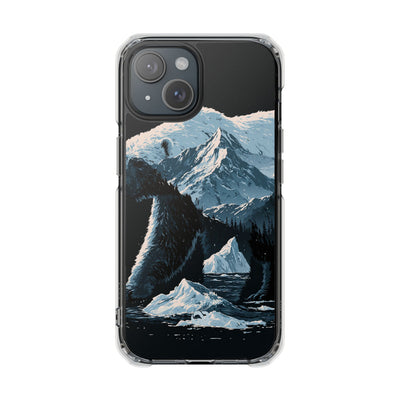 Nordic Arctic Bear · Clear Impact Magnetic Phone Case for iPhone · Black