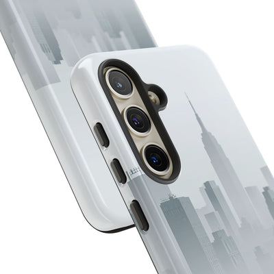 Grey Tough Phone Case for Samsung - Steel Mist Skyline