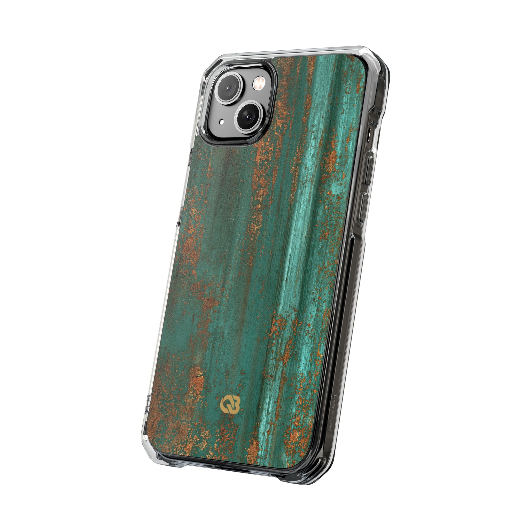 Teal Impact MagSafe Phone Case for iPhone - Verdigris Copper Siding