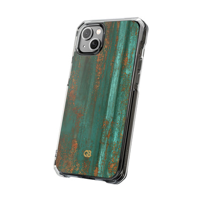 Teal Impact MagSafe Phone Case for iPhone - Verdigris Copper Siding