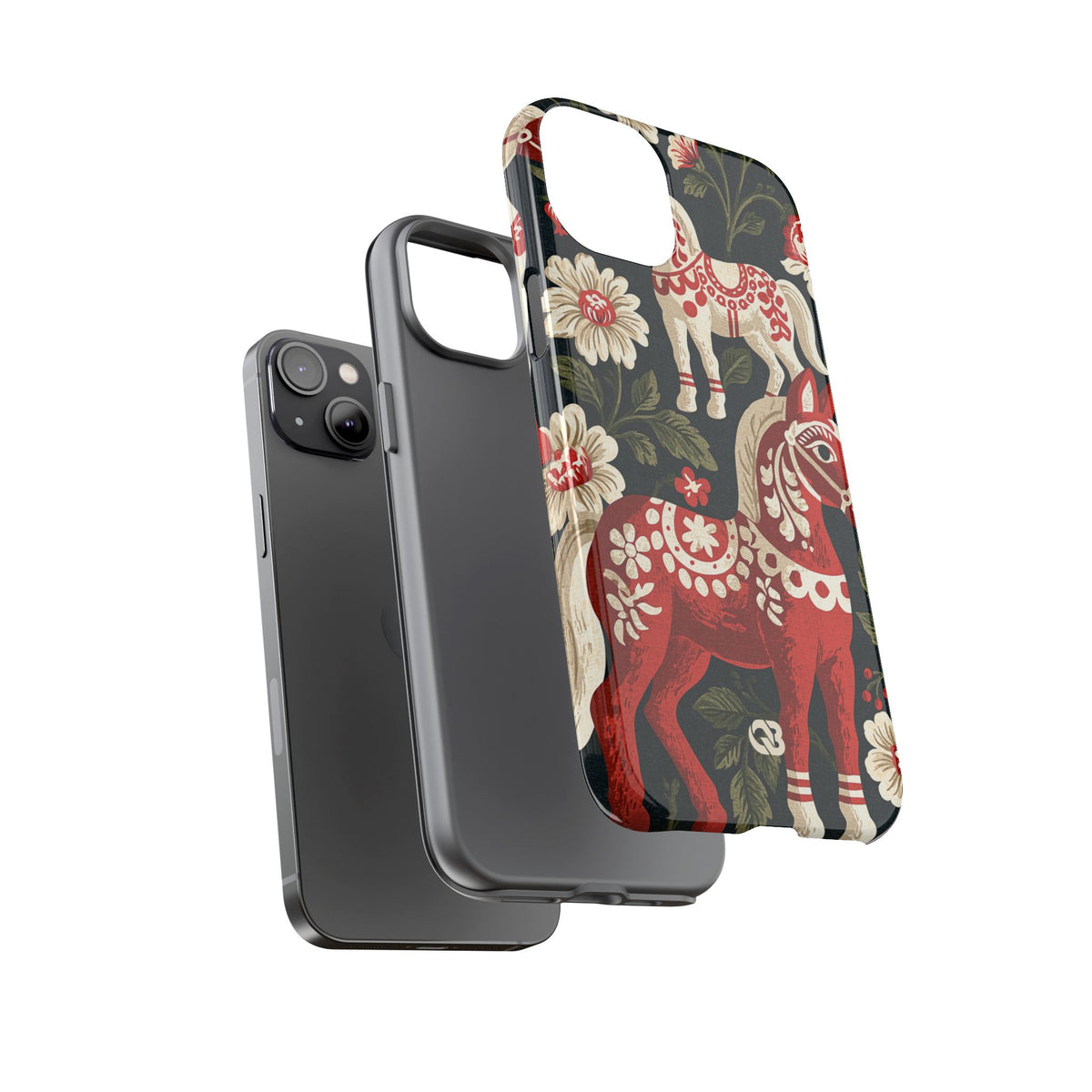 Nordic Dala Meadow · Tough Phone Case for iPhone · Red