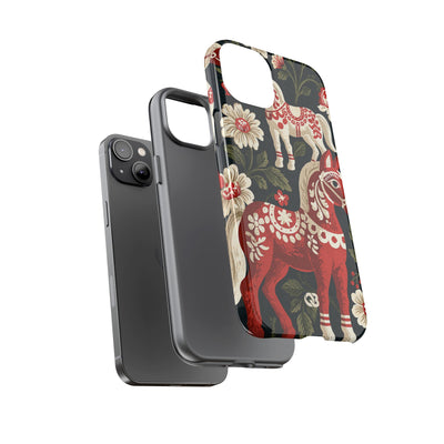 Nordic Dala Meadow · Tough Phone Case for iPhone · Red