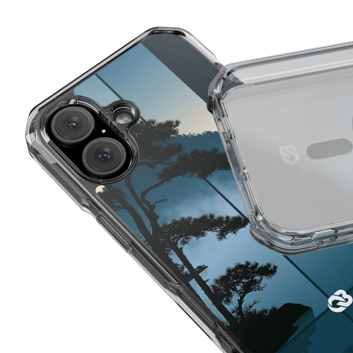 Misty Pine Horizon · Clear Impact Magnetic Phone Case for iPhone ·  Teal
