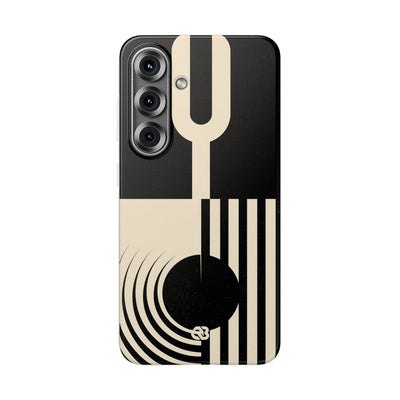 Black Lite Phone Case for Samsung - Ivory Signal Grid