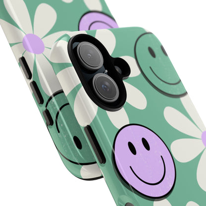 Smiley Daisy Glow iPhone 16 Case - Tough