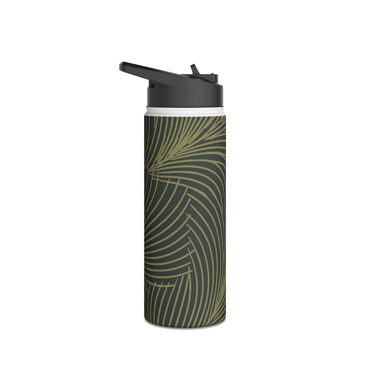 Midnight Palm Frond · Insulated Water Bottle · Green