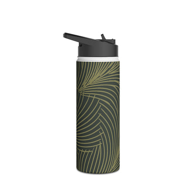 Midnight Palm Frond · Insulated Water Bottle · Green
