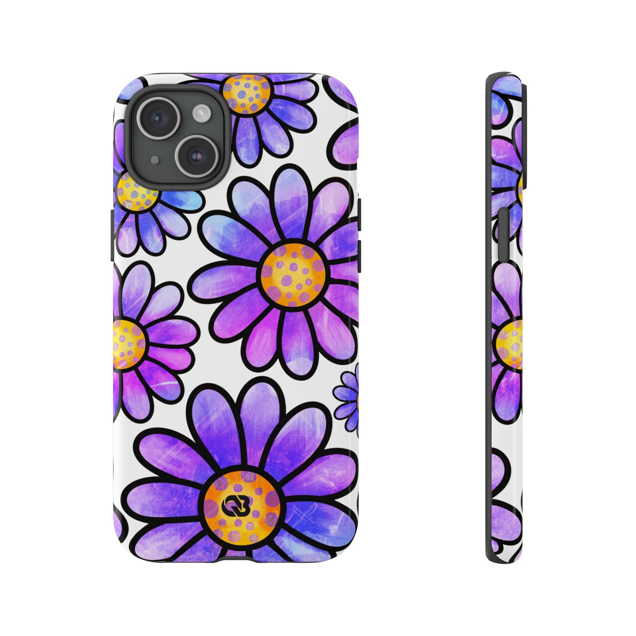 Violet Grunge Bloom · Tough Phone Case for iPhone