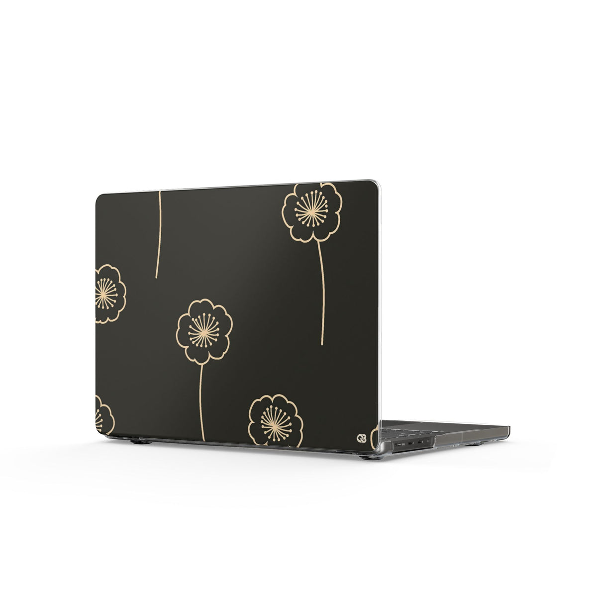 Nocturne Bloom Contours · Clear Hard Case for MacBook · Black