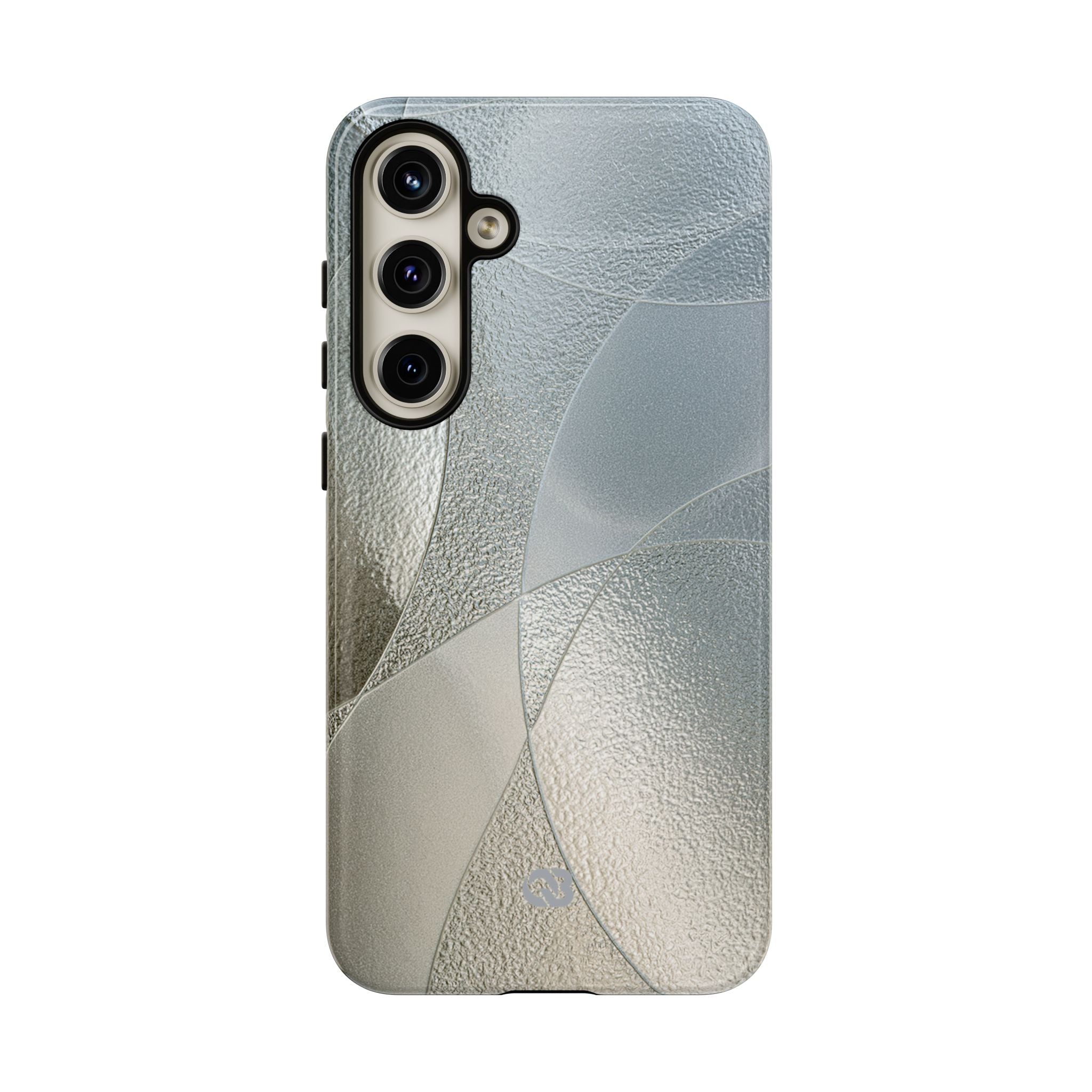 Silver Tough Phone Case for Samsung - Frosted Silver Mosaic