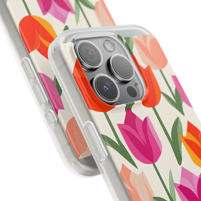 Vibrant Petal Grid · Soft Phone Case for iPhone