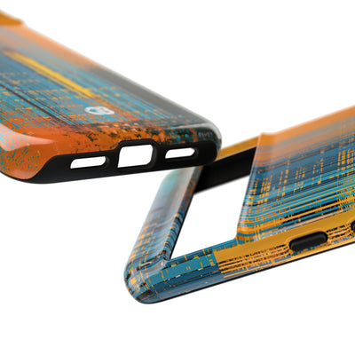 Cyber Glitch Stream · Tough Phone Case for Pixel ·  Teal