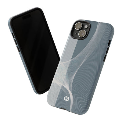 Grey Tough Phone Case for iPhone - Slate Mesh Horizon
