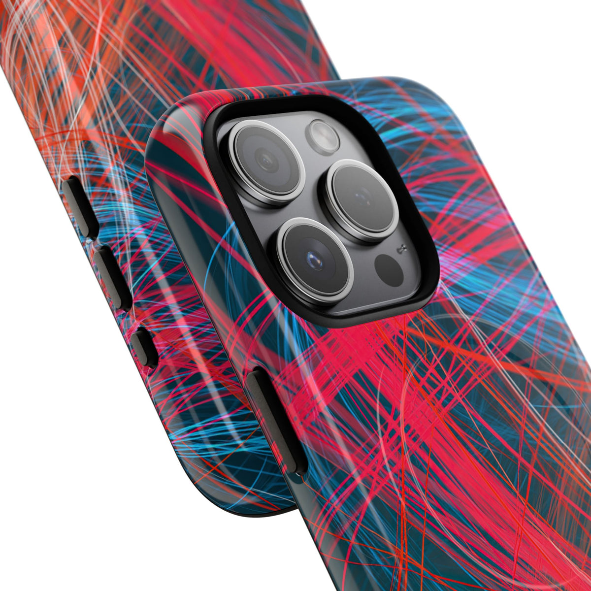 Neon Fiber Stream · Tough 2.0 Magnetic Phone Case for iPhone · Red