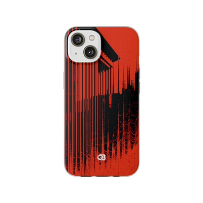 Red Lite Phone Case for iPhone - Crimson Brutalist Distortion