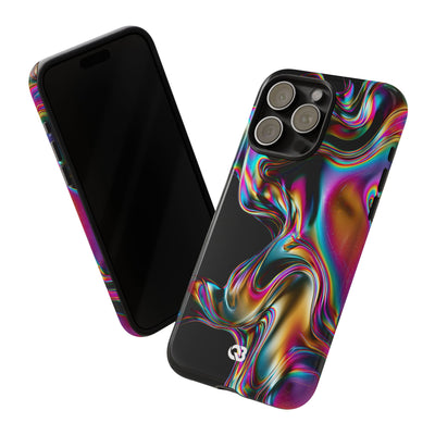 Purple Tough Phone Case for iPhone - Liquid Neon Chrome