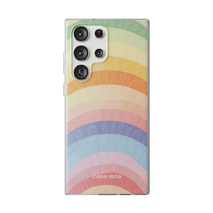 Pastel Rainbow Bands Samsung S23 Ultra Case - Soft