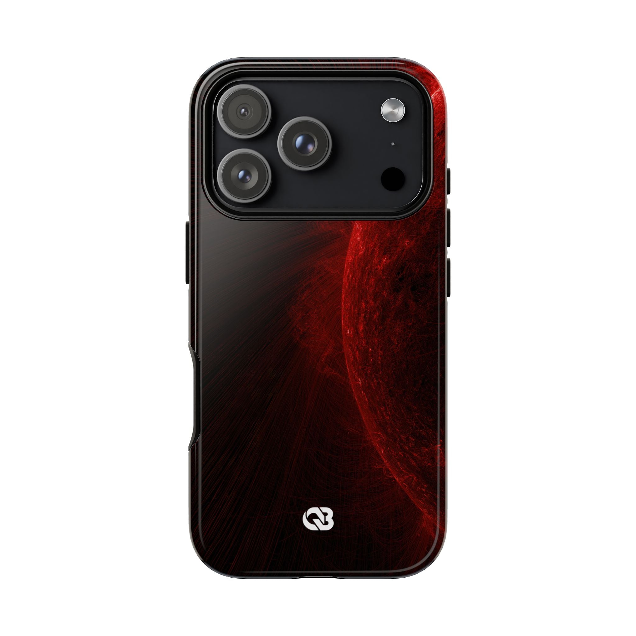 Red Tough Phone Case for iPhone - Solar Crimson Flare