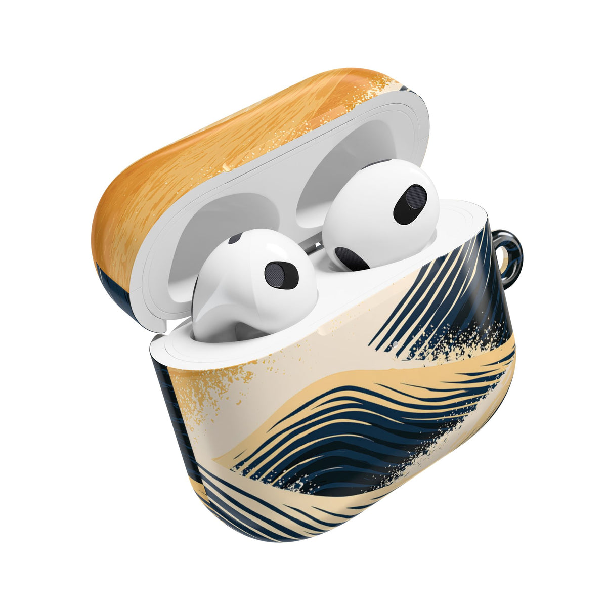 Golden Horizon Waves · Hard Case for AirPods & AirPods Pro · Blue