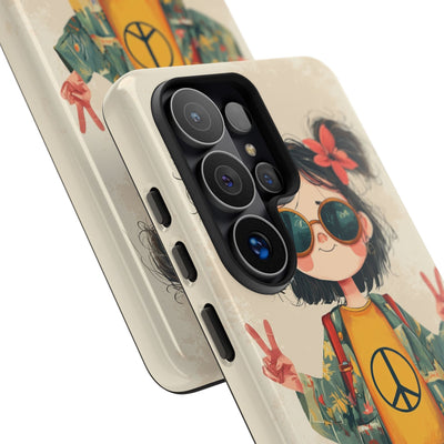 Retro Peace Girl · Tough Custodia per Samsung