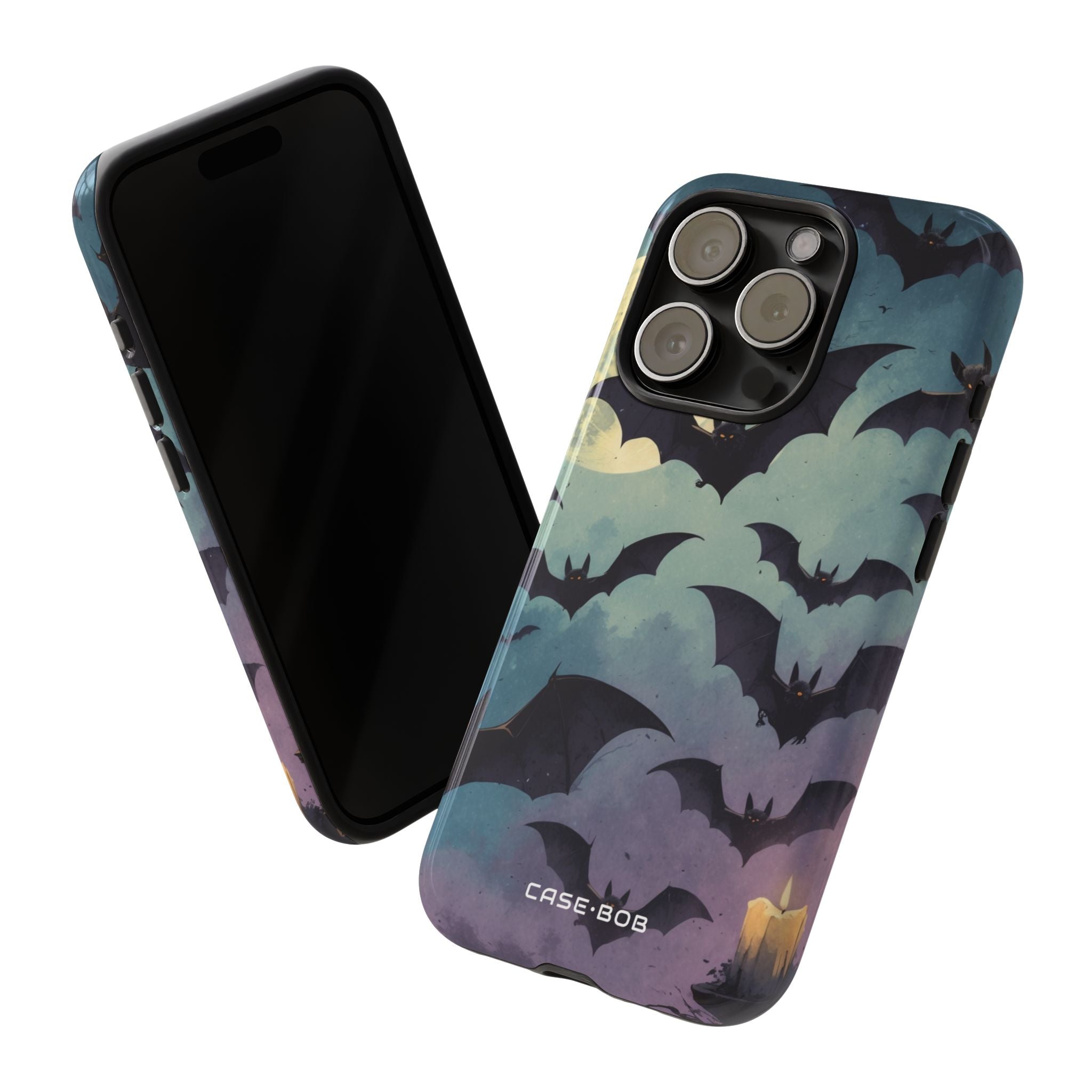 Glowing Bat Swarm iPhone 15 Pro Case - Tough