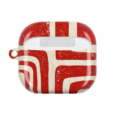 Vermilion Block Motif · Hard Case for AirPods & AirPods Pro · Red