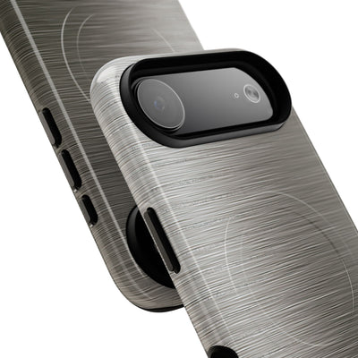 Grey Tough 2.0 Magsafe Phone Case for iPhone - Brushed Industrial Steel