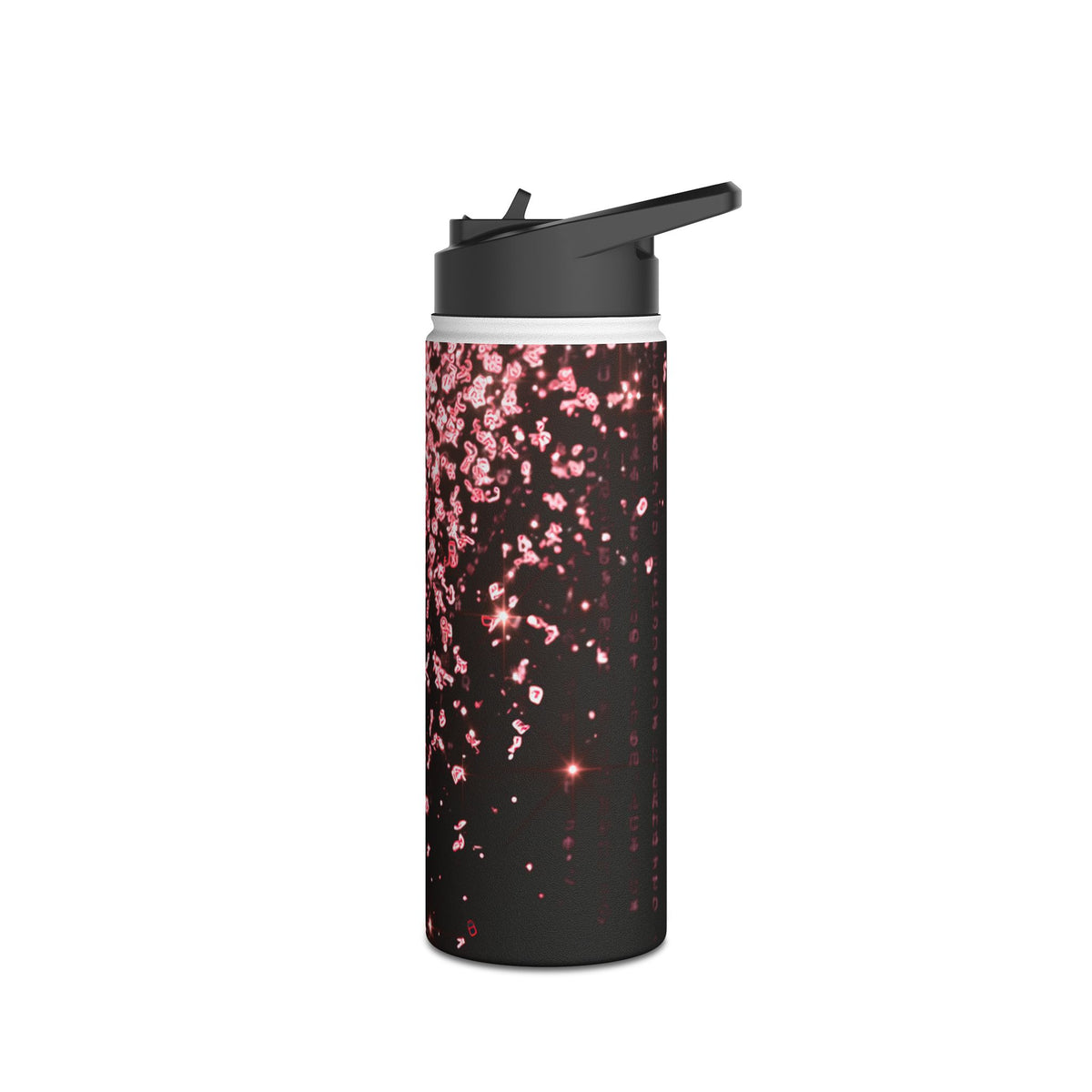 Rose Digital Cascade · Insulated Water Bottle · Pink