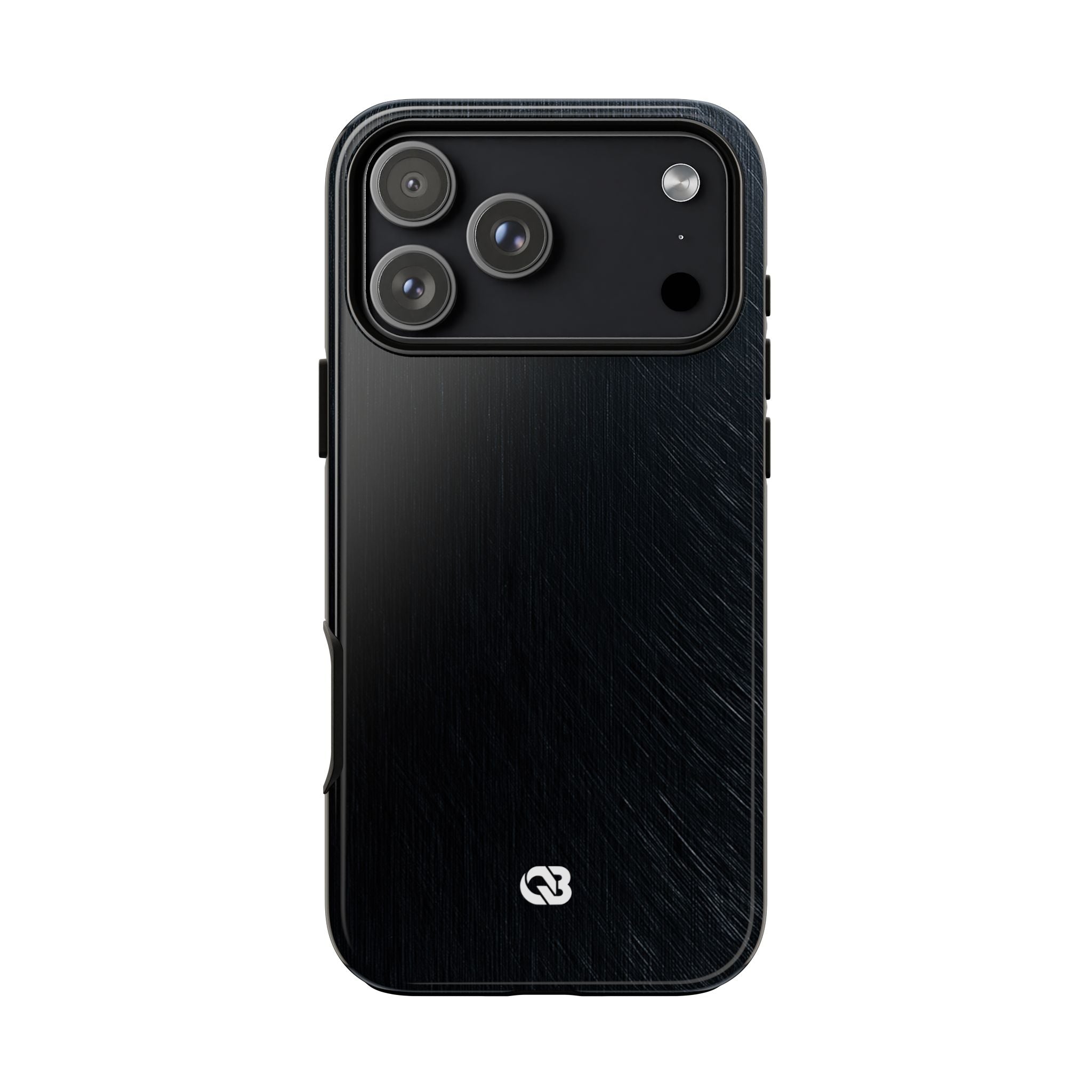 Black Tough Phone Case for iPhone - Midnight Brushed Grain