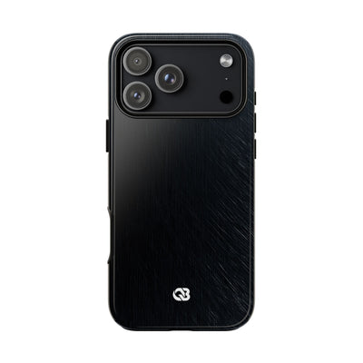 Black Tough Phone Case for iPhone - Midnight Brushed Grain