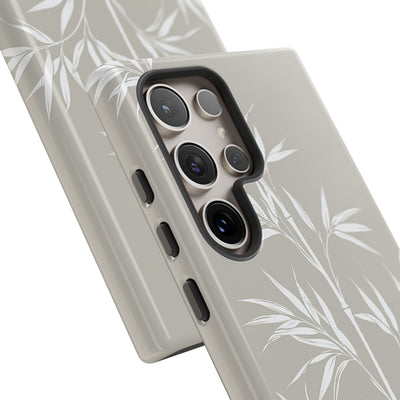 Beige Tough Phone Case for Samsung - Sandstone Bamboo Stalks