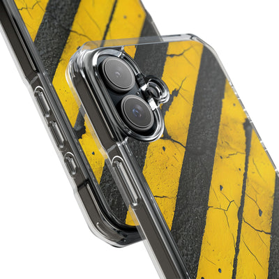 Cracked Hazard Stripes · Impact Telefoncover for iPhone · Magsafe