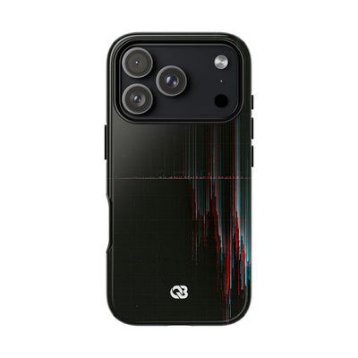Black Tough Phone Case for iPhone - Corrupted Data Stream