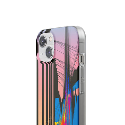 Blue Lite Phone Case for iPhone - Fractured Data Skyline
