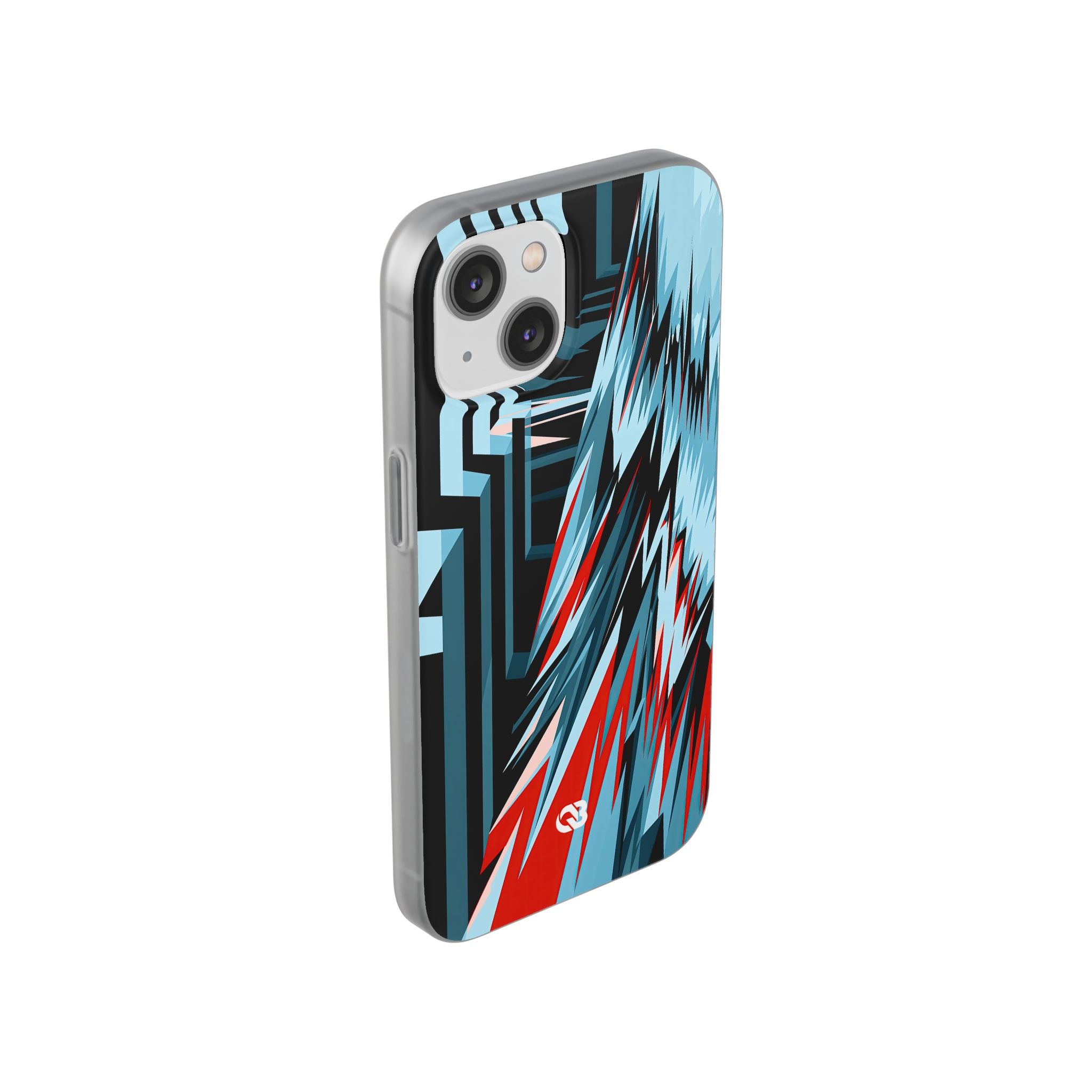 Blue Lite Phone Case for iPhone - Glitch Peak Cyan