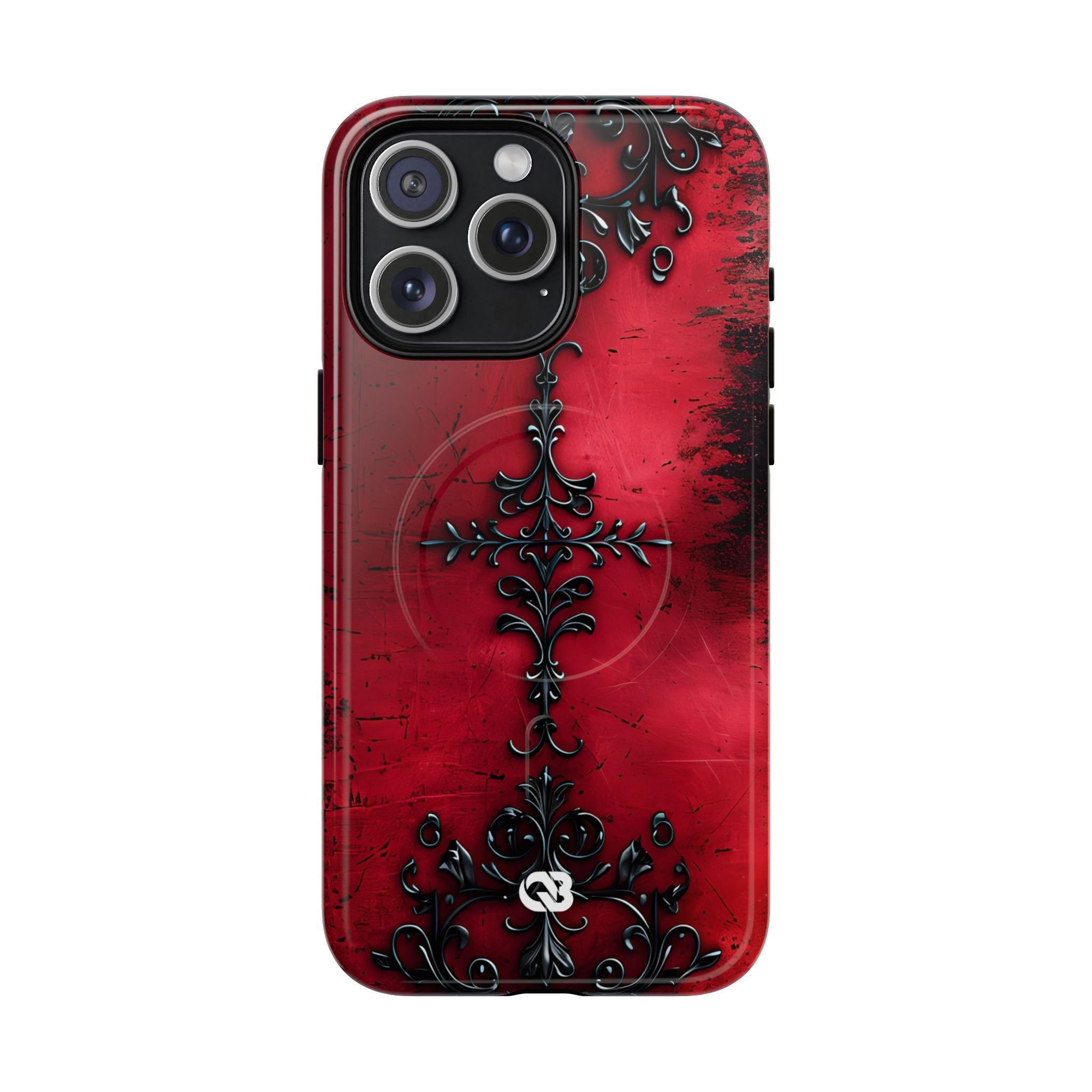 Crimson Gothic Filigree · Tough+ Coque de téléphone pour iPhone · MagSafe
