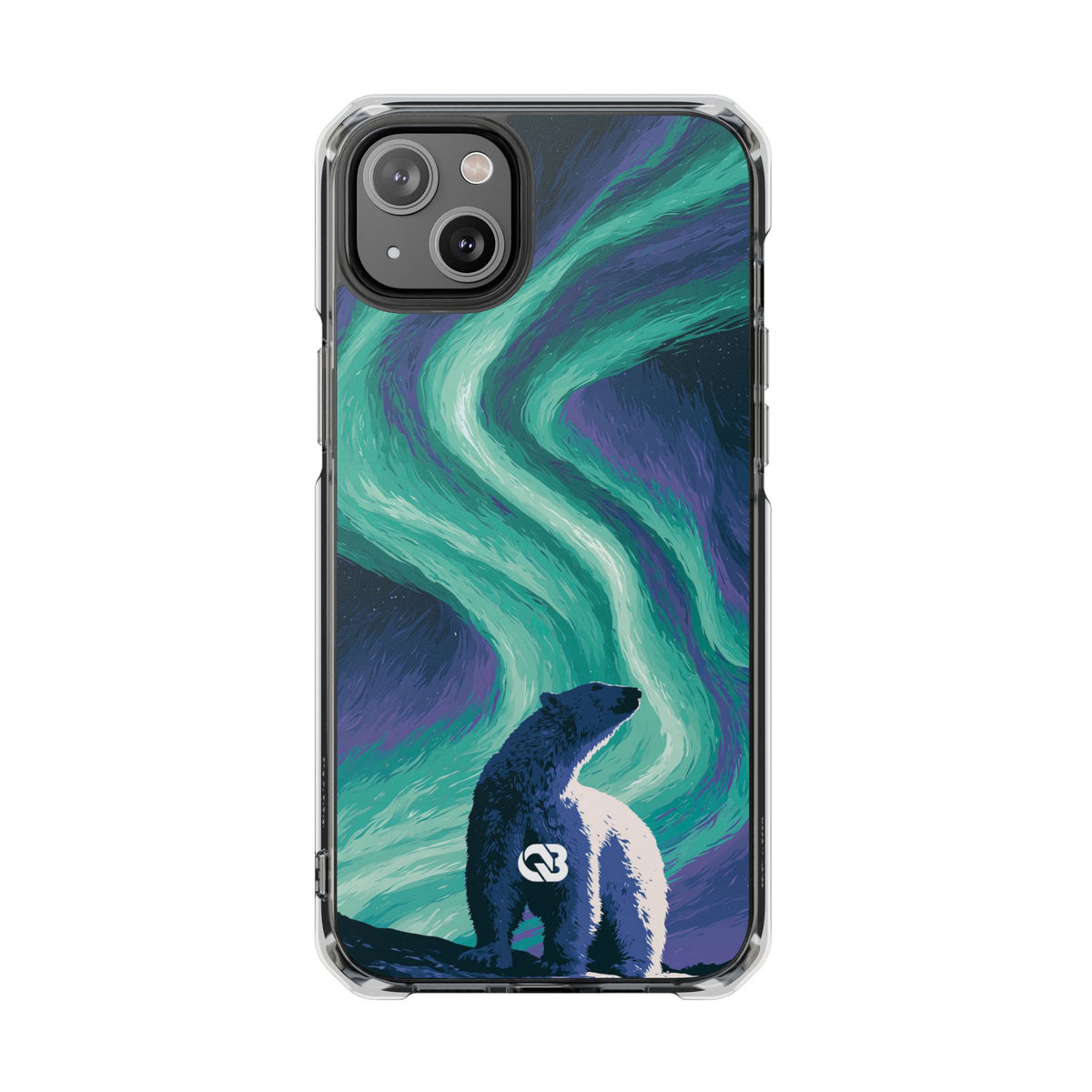 Arctic Aurora Bear · Clear Impact Magnetic Phone Case for iPhone · Teal