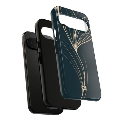 Teal Tough Phone Case for Google Pixel - Sandstone Silk Flora