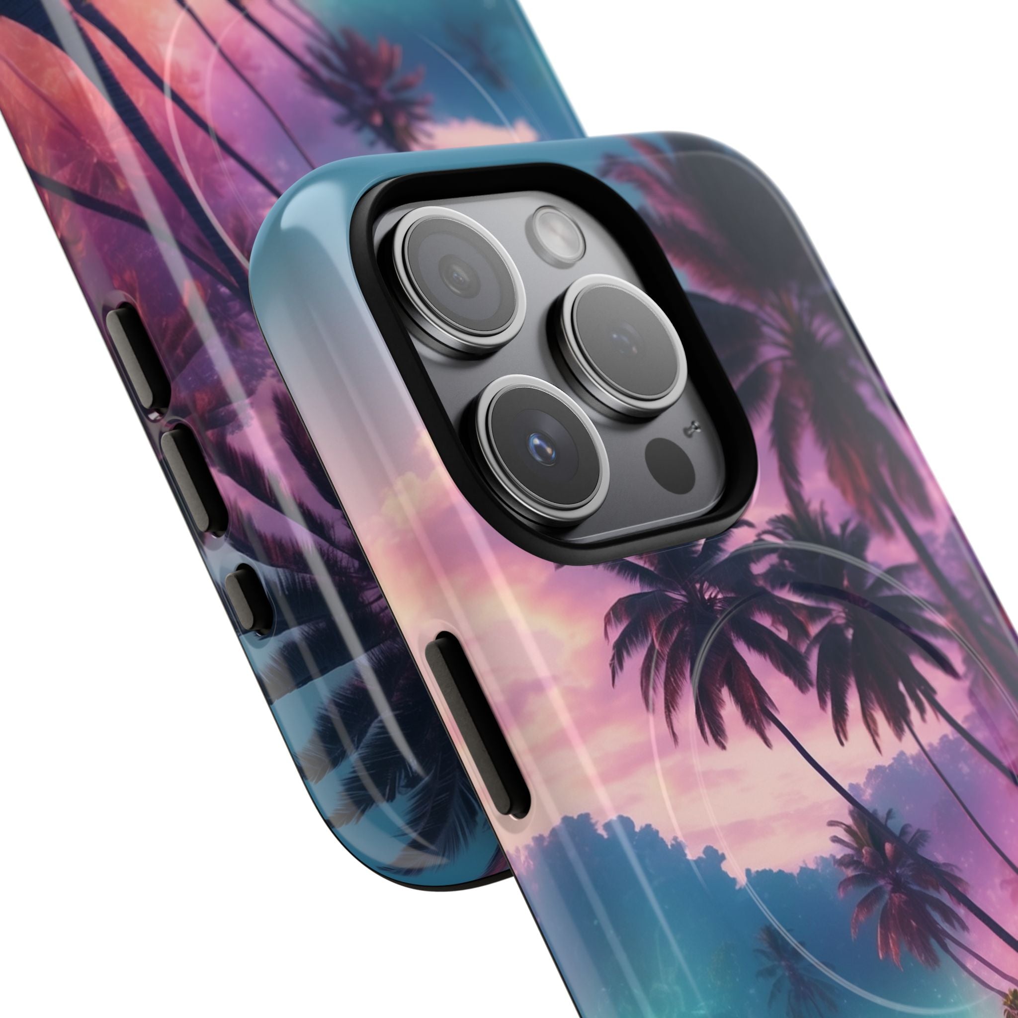 Neon Shore Palms · Tough+ Handyhülle für iPhone · Magsafe