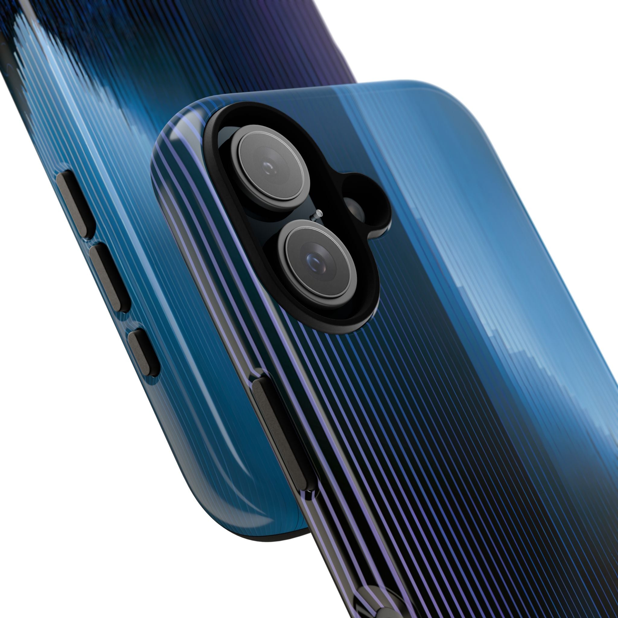 Blue Tough Phone Case for iPhone - Indigo Distortion Wave