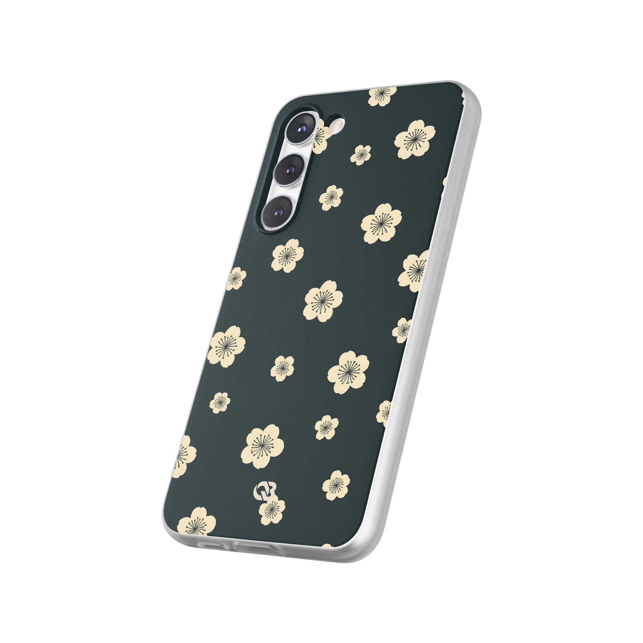 Teal Lite Phone Case for Samsung - Obsidian Cream Petals