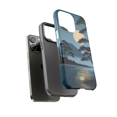 Blue Tough Phone Case for iPhone - Midnight Kyoto Pine