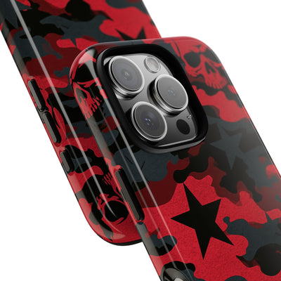 Crimson Skull Camo · Tough Phone Case for iPhone · Red